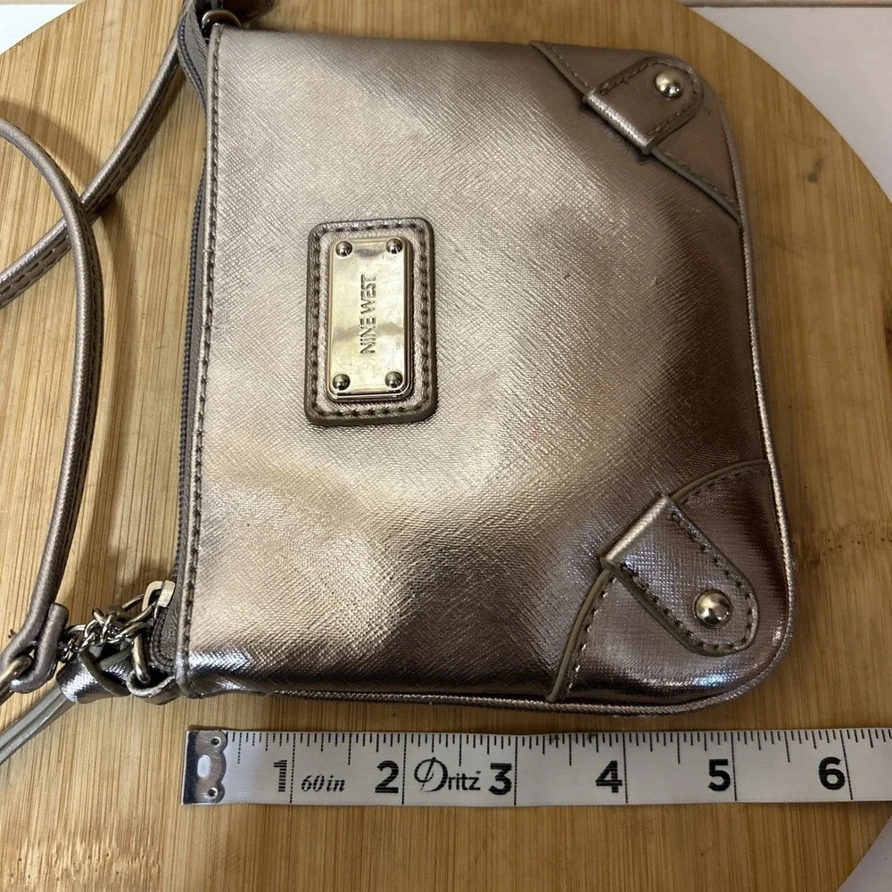 Nine West Crossbody Bag Purse Silver Small